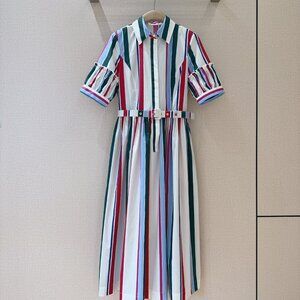 LA DOUBLE J Striped Shirt Dress